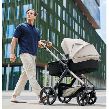 KINDERKRAFT - Poussette combinée 3en1 MOOV 2 AIR Moonlight gris + siège auto MINK PRO