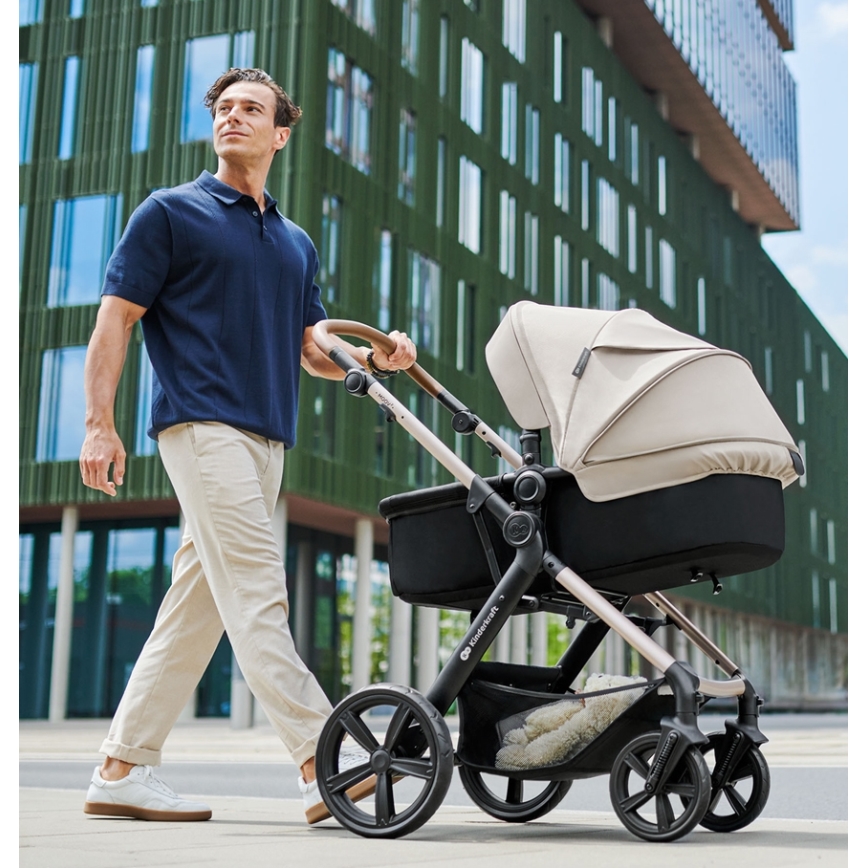KINDERKRAFT - Poussette combinée 3en1 MOOV 2 AIR Moonlight gris + siège auto MINK PRO