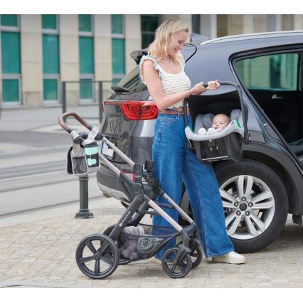 KINDERKRAFT - Poussette combinée 3en1 MOOV 2 AIR Moonlight gris + siège auto MINK PRO