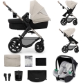 KINDERKRAFT - Poussette combinée 3en1 MOOV 2 Moonlight gris + siège auto MINK PRO