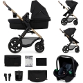 KINDERKRAFT - Poussette combinée 3en1 MOOV 2 Pure noir + siège auto MINK PRO