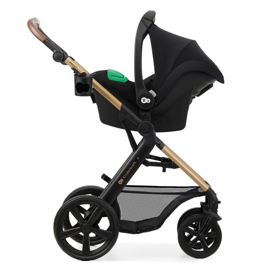 KINDERKRAFT - Poussette combinée 3en1 MOOV 2 Pure noir + siège auto MINK PRO