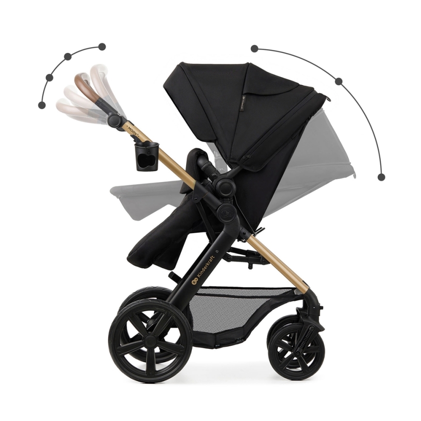 KINDERKRAFT - Poussette combinée 3en1 MOOV 2 Pure noir + siège auto MINK PRO