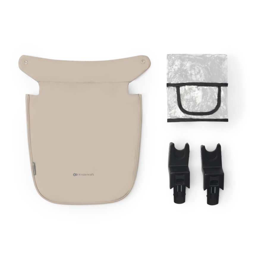 KINDERKRAFT - Poussette combinée 3en1 NEWLY Sand beige + siège auto MINK PRO