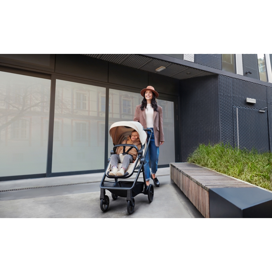 KINDERKRAFT - Poussette combinée 4en1 NEWLY Classique beige + siège auto MINK PRO avec base ISOFIX
