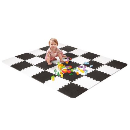 KINDERKRAFT - Puzzel van schuimrubber LUNO 30pcs zwart/wit