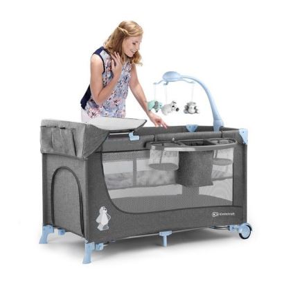 KINDERKRAFT - Reiswieg JOY met accessoires grijs/blauw