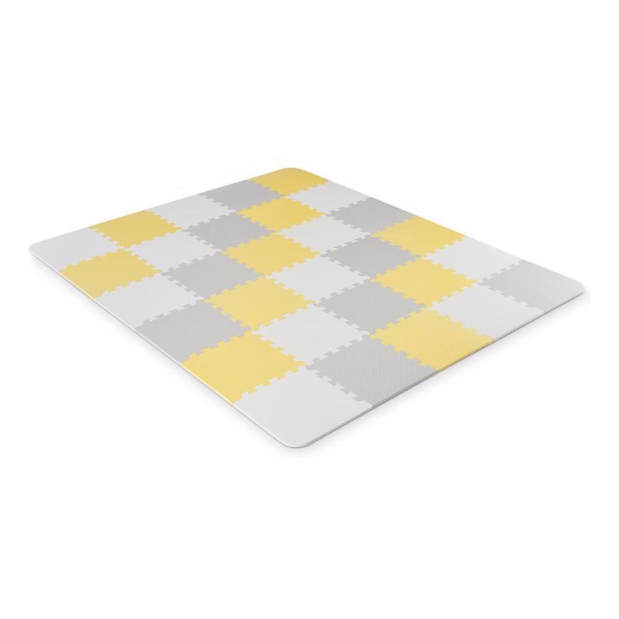 KINDERKRAFT - Schuim puzzel LUNO 30 stuks grijs/geel