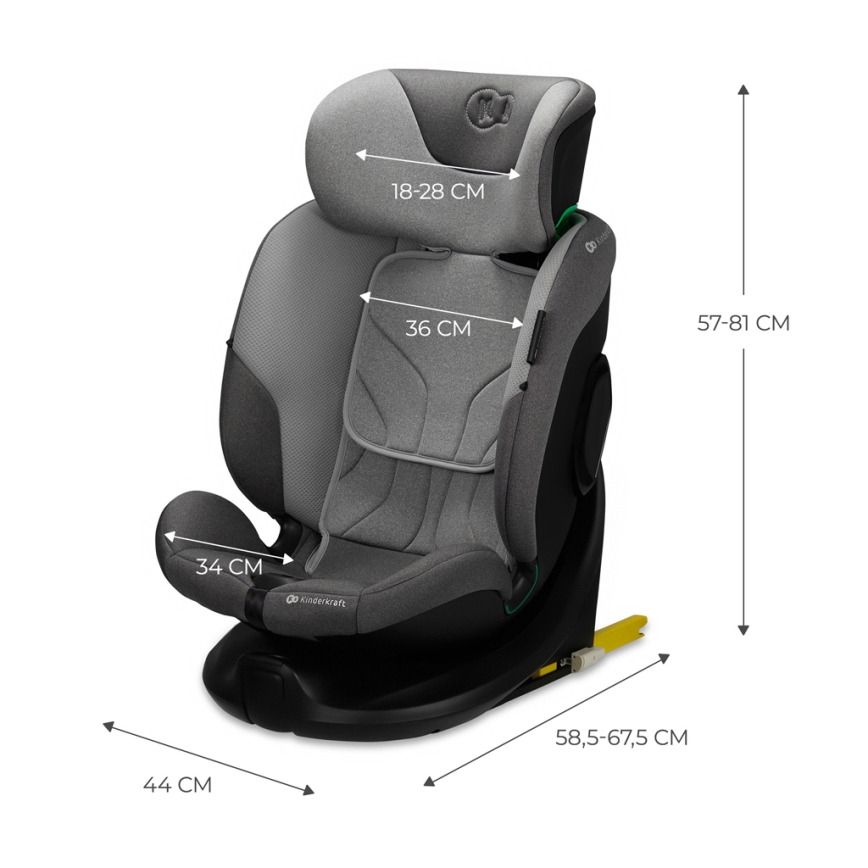 KINDERKRAFT SELECT - Autostoel I-FIX (40-150 cm) Cool grijs