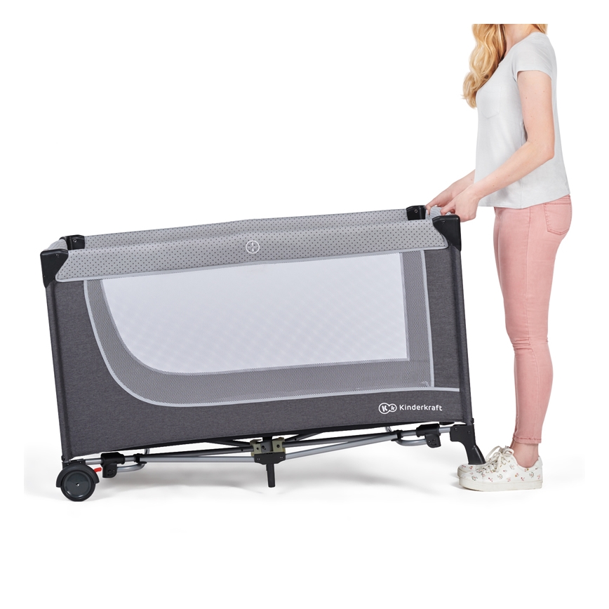 KINDERKRAFT SELECT - Berceau de voyage LEODY gris