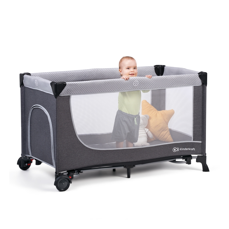KINDERKRAFT SELECT - Berceau de voyage LEODY gris