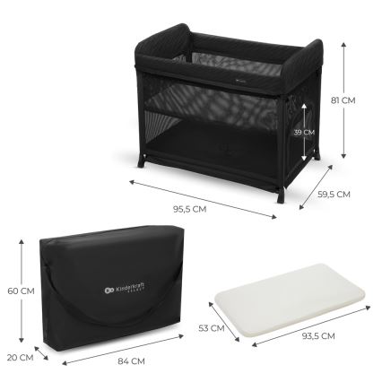 KINDERKRAFT SELECT - Berceau de voyage MOON DREAM noir