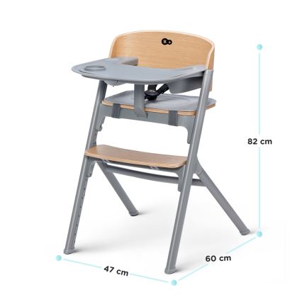 KINDERKRAFT SELECT - Chaise haute enfant 3en1 LIVY Premium chêne