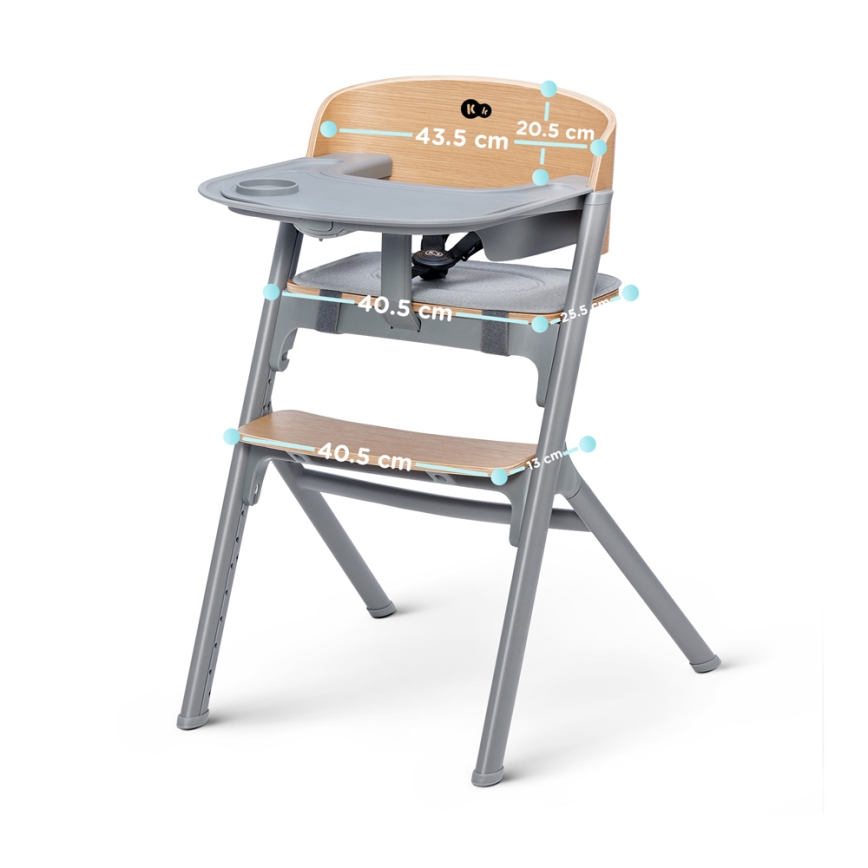KINDERKRAFT SELECT - Chaise haute enfant 3en1 LIVY Premium chêne