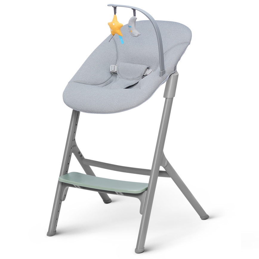 KINDERKRAFT SELECT - Chaise haute enfant 3en1 LIVY Premium Olive vert + transat CALMEE