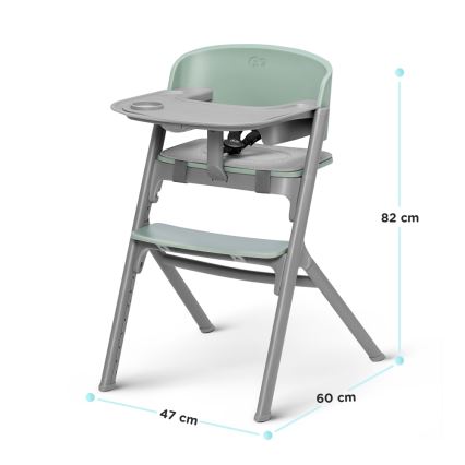 KINDERKRAFT SELECT - Chaise haute enfant 3en1 LIVY Premium Olive vert + transat CALMEE
