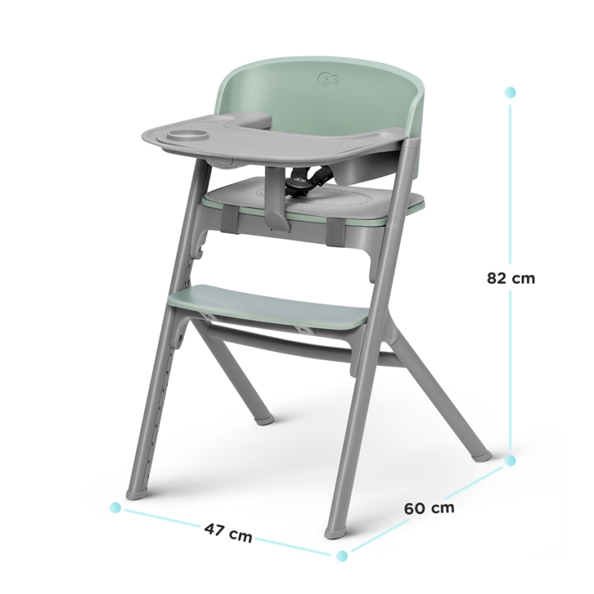 KINDERKRAFT SELECT - Chaise haute enfant 3en1 LIVY Premium Olive vert + transat CALMEE