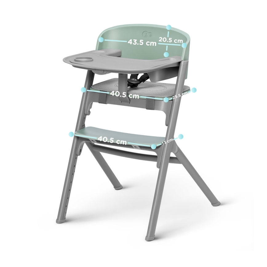 KINDERKRAFT SELECT - Chaise haute enfant 3en1 LIVY Premium Olive vert + transat CALMEE