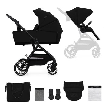 KINDERKRAFT SELECT - Combinatiekinderwagen 2in1 YOXI Pure zwart