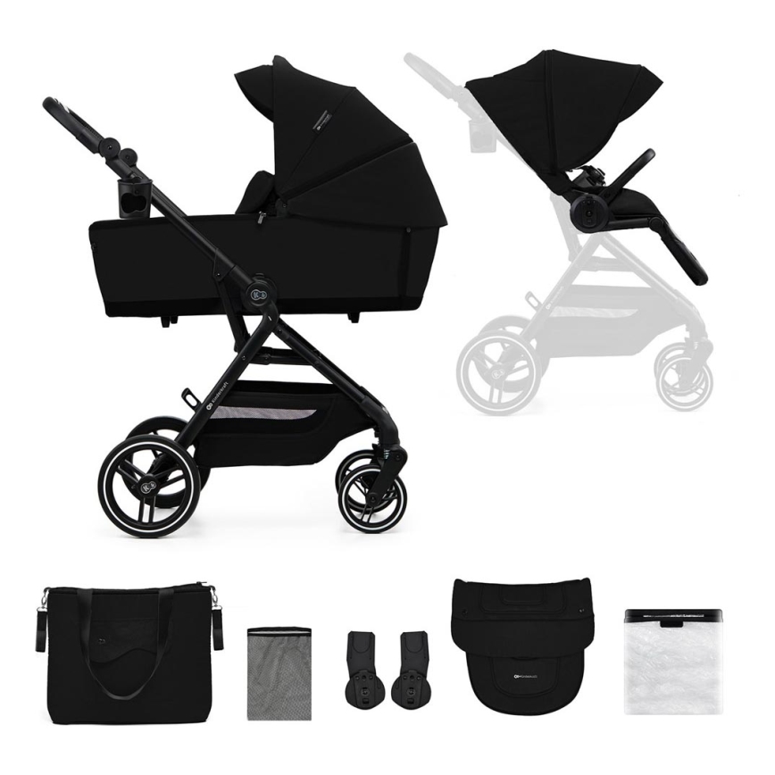 KINDERKRAFT SELECT - Combinatiekinderwagen 2in1 YOXI Pure zwart