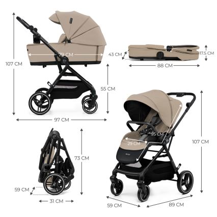 KINDERKRAFT SELECT - Combinatiekinderwagen 2in1 YOXI Sand beige