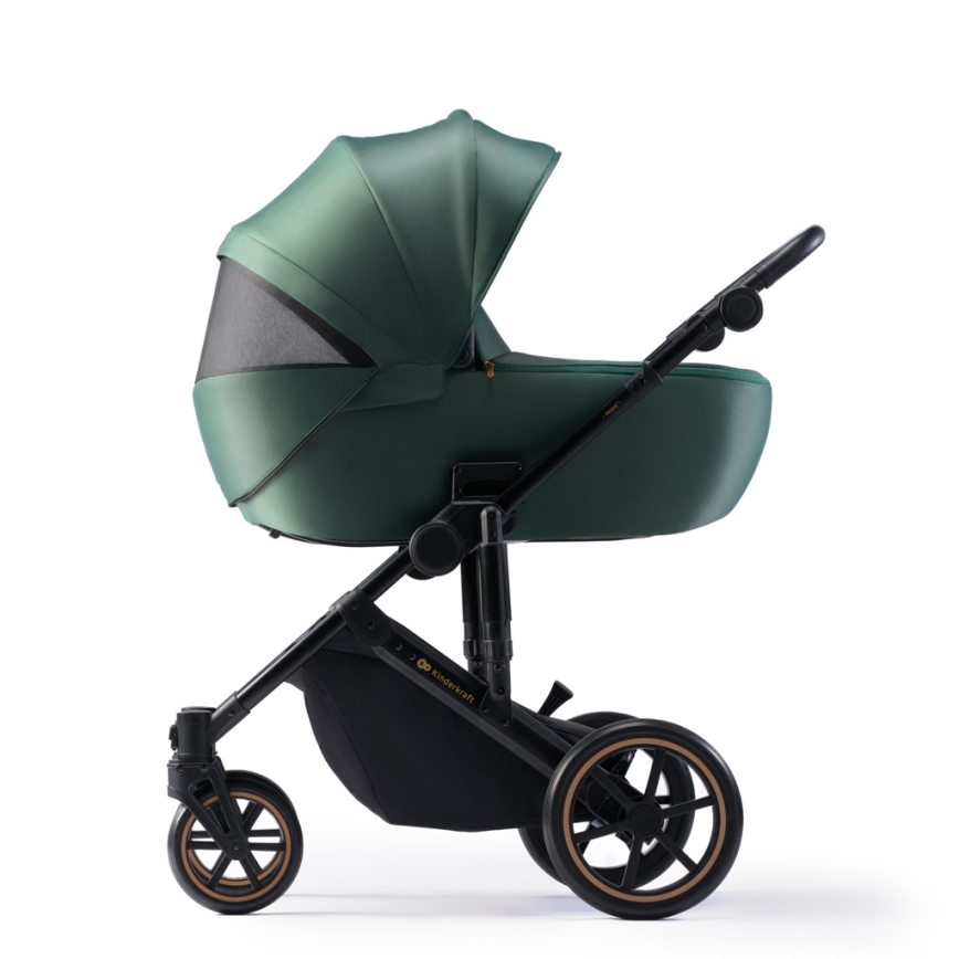 KINDERKRAFT SELECT - Combinatiekinderwagen 3in1 PRIME 2 Premium Dark groen + autostoel