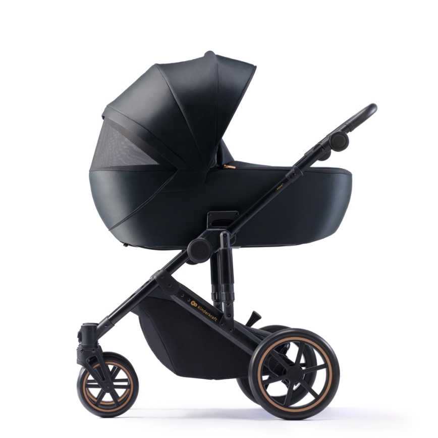 KINDERKRAFT SELECT - Combinatiekinderwagen 3in1 PRIME 2 Premium Venezian zwart + autostoel