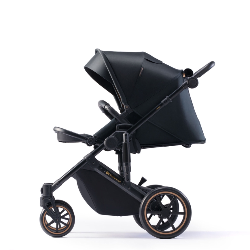 KINDERKRAFT SELECT - Combinatiekinderwagen 3in1 PRIME 2 Premium Venezian zwart + autostoel