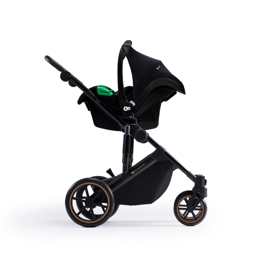 KINDERKRAFT SELECT - Combinatiekinderwagen 3in1 PRIME 2 Premium Venezian zwart + autostoel