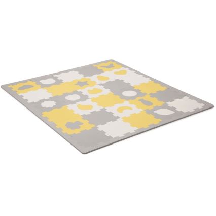 KINDERKRAFT - Foampuzzel LUNO 30st grijs/geel