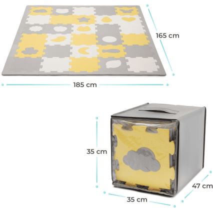 KINDERKRAFT - Foampuzzel LUNO 30st grijs/geel