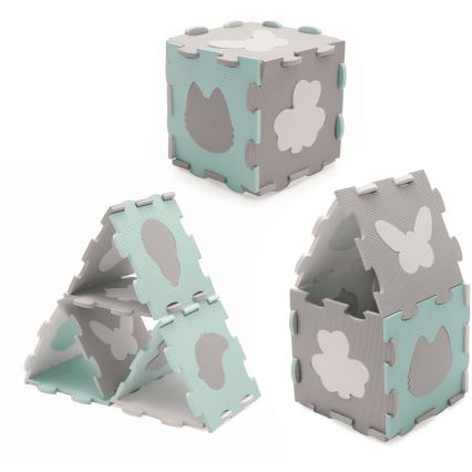 KINDERKRAFT - Foampuzzel LUNO 30st grijs/mint