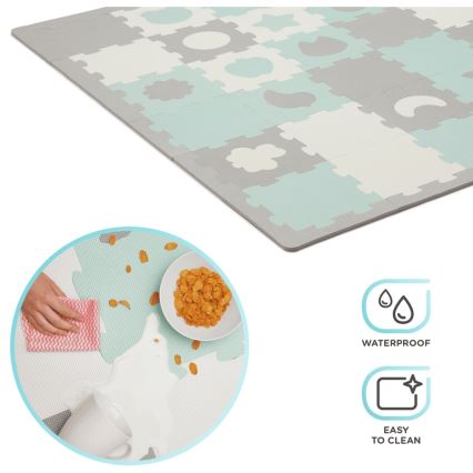 KINDERKRAFT - Foampuzzel LUNO 30st grijs/mint