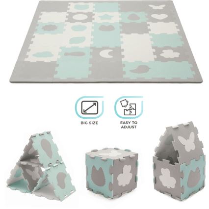 KINDERKRAFT - Foampuzzel LUNO 30st grijs/mint