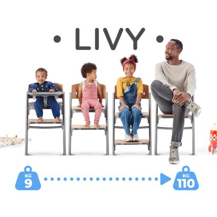 KINDERKRAFT SELECT - Kinder eetstoel 3in1 LIVY Premium eiken