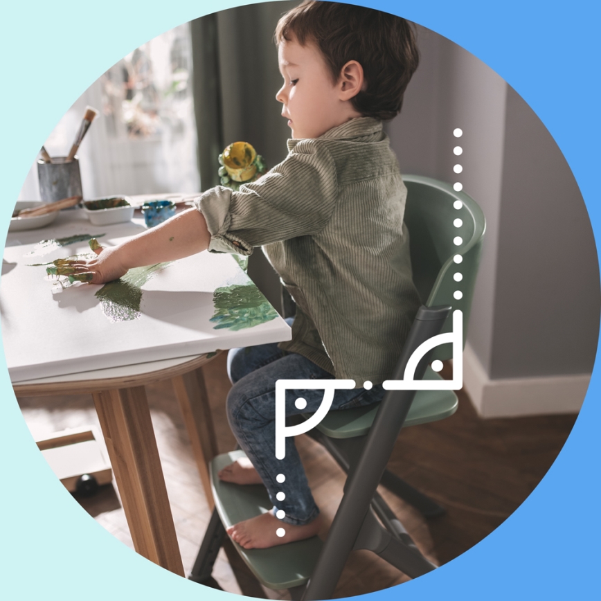 KINDERKRAFT SELECT - Kinder eetstoel 3in1 LIVY Premium Olive groen + ligstoel CALMEE