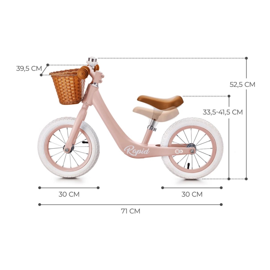 KINDERKRAFT SELECT - Loopfiets RAPID2 roze