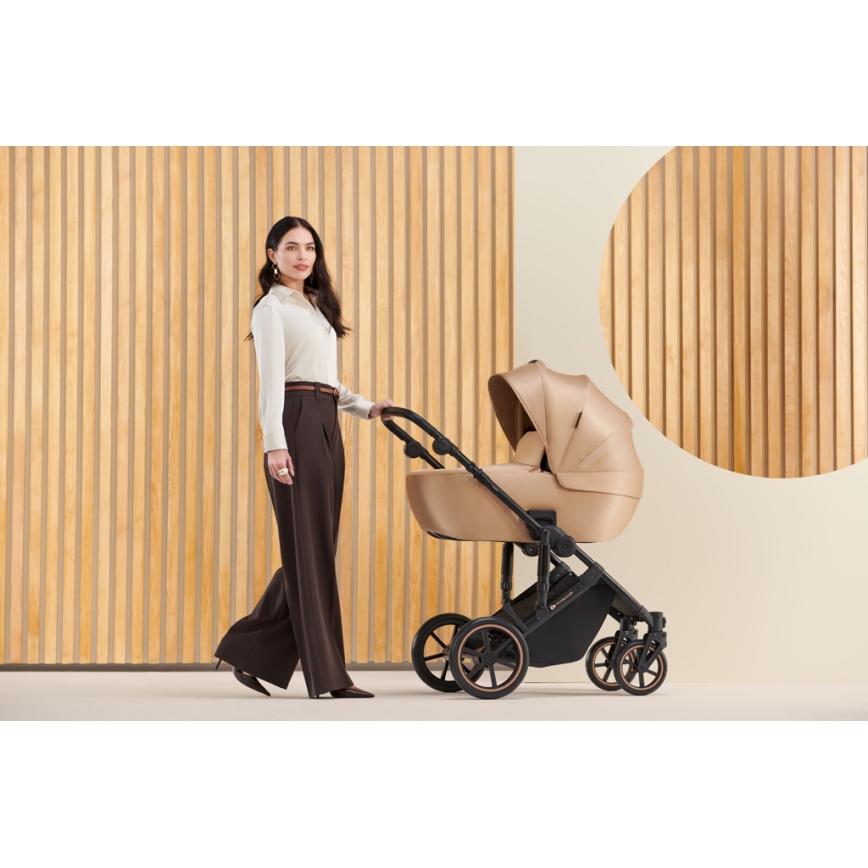 KINDERKRAFT SELECT - Poussette combinée 3en1 PRIME 2 Premium Sandrose beige + siège auto