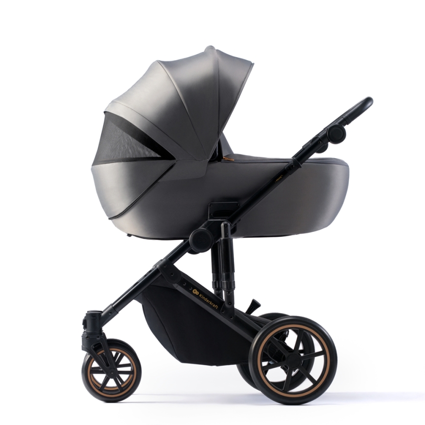 KINDERKRAFT SELECT - Poussette combinée 3en1 PRIME 2 Premium Shadow gris + siège auto