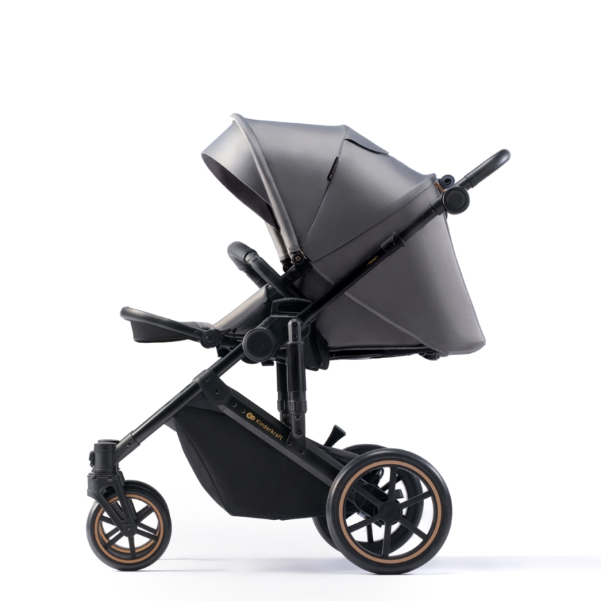 KINDERKRAFT SELECT - Poussette combinée 3en1 PRIME 2 Premium Shadow gris + siège auto