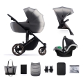 KINDERKRAFT SELECT - Poussette combinée 3en1 PRIME 2 Premium Shadow gris + siège auto
