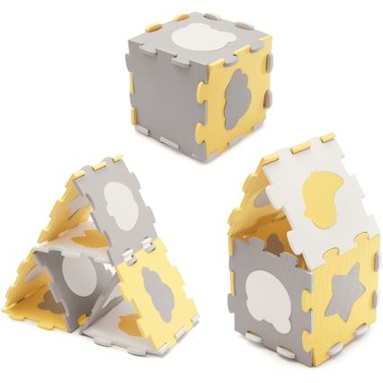 KINDERKRAFT - Puzzle en mousse LUNO 30 pièces gris/jaune