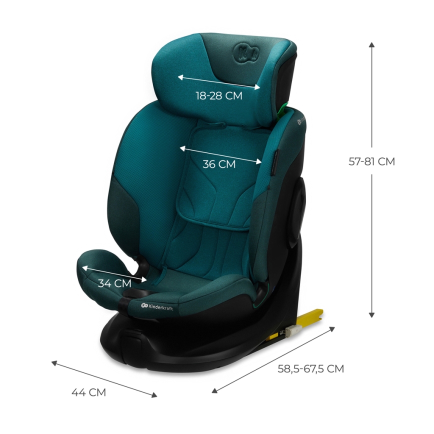 KINDERKRAFT SELECT - Siège-auto avec base pivotante I-FIX (40-150 cm) bleu Harbor