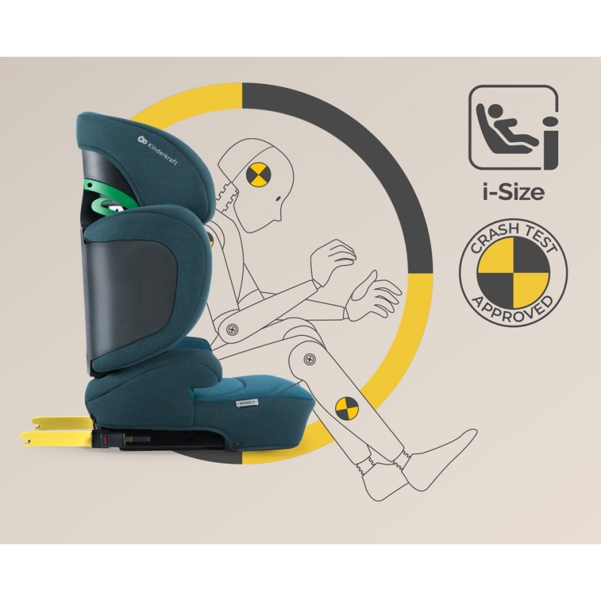 KINDERKRAFT SELECT - Siège auto XPAND 2 i-Taille (100-150 cm) Premium Harbour bleu