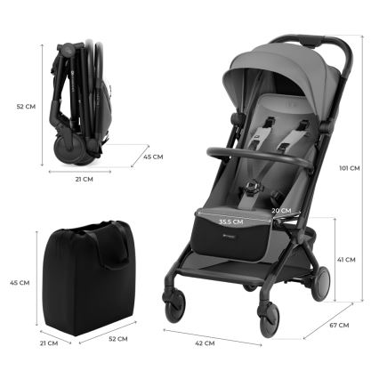 KINDERKRAFT SELECT - Sportieve kinderwagen PILOT 2 grijs