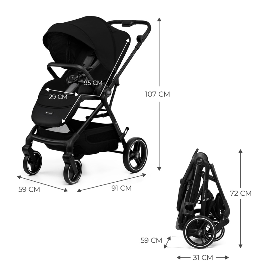 KINDERKRAFT SELECT - Sportieve kinderwagen YOXI Pure Black