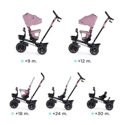 KINDERKRAFT - Tricycle enfant 5en1 SPINSTEP rose