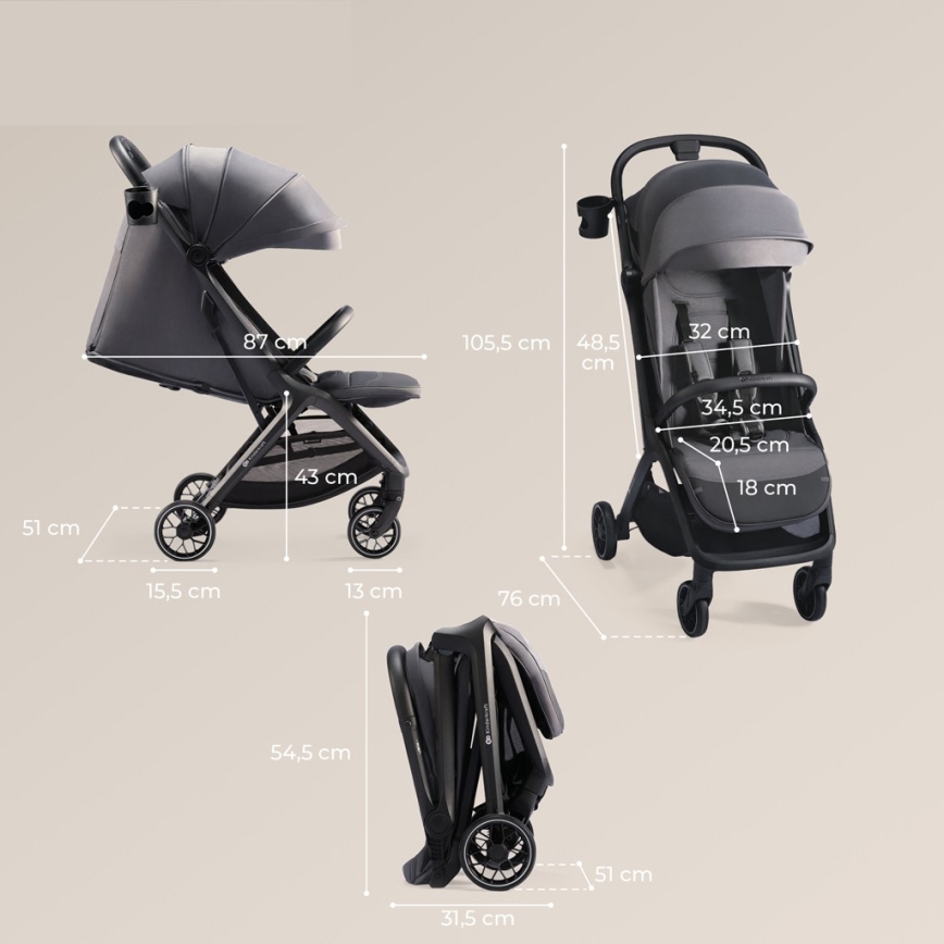 KINDERKRAFT SELECT - Wandelwagen NUBI 2 grijs