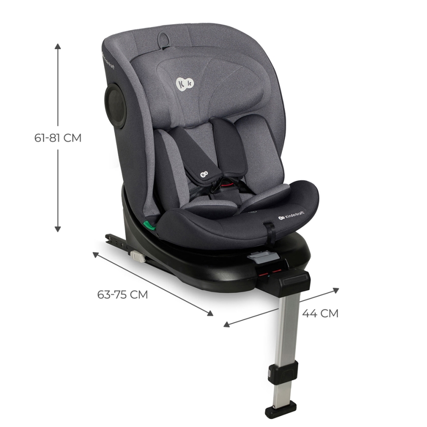 KINDERKRAFT - Siège auto I-360 i-Taille (40-150 cm) gris