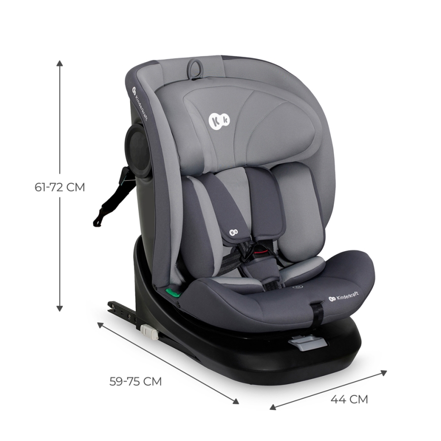 KINDERKRAFT - Siège auto I-GROW i-Taille (40-150 cm) gris
